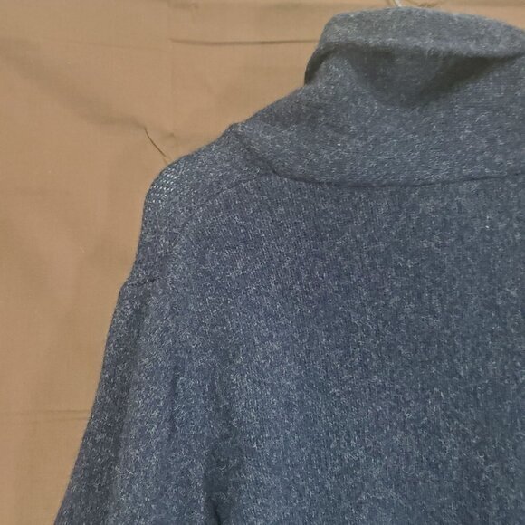 DANIELE BLASI Womens Sweater SZ L Mock Neck Wool Knit Ribbed Navy Long Sleeves - Picture 10 of 10